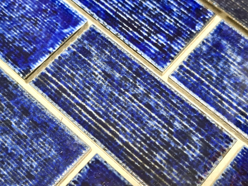 Mosaico de azulejos de cerámica mosaico compuesto azul brillante baño cocina pared MOS26-KAS6_f