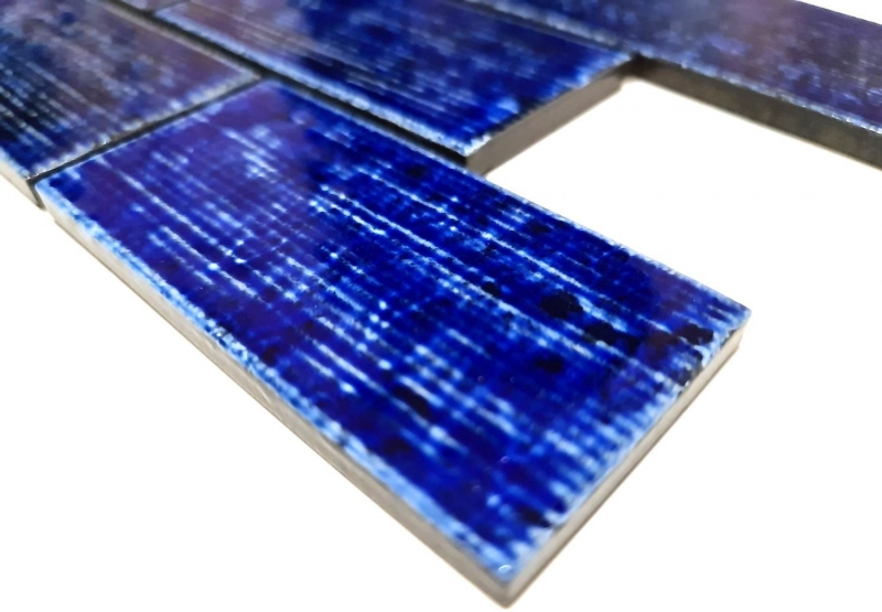 Mosaico de azulejos de cerámica mosaico compuesto azul brillante baño cocina pared MOS26-KAS6_f