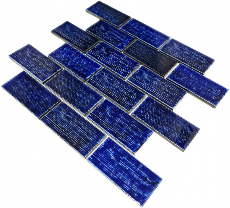 Mosaico de azulejos de cerámica mosaico compuesto azul brillante baño cocina pared MOS26-KAS6_f