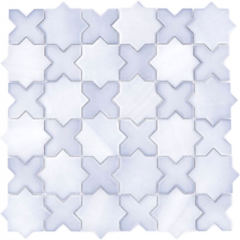 Azulejo mosaico cerámica mosaico combinación mezcla gris mate azulejo backsplash cocina MOS13-SXS05_f