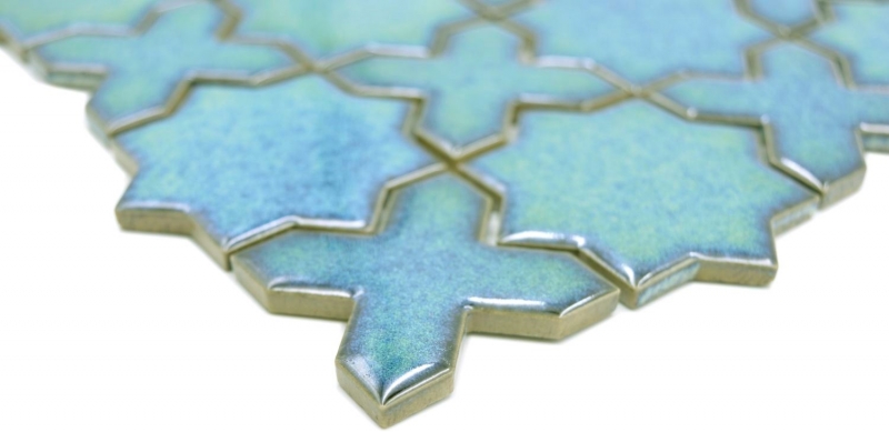 Muestra de mano mosaico azulejo cerámica mosaico combi mix verde brillante cocina splashback baño MOS13-SXS10_m