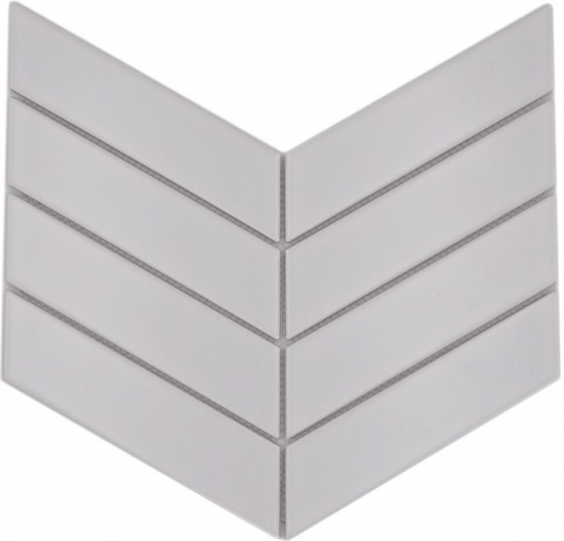 Muestra de mano mosaico azulejo cerámica mosaico espiga uni blanco mate cocina pared ducha MOS24-CHEV01_m