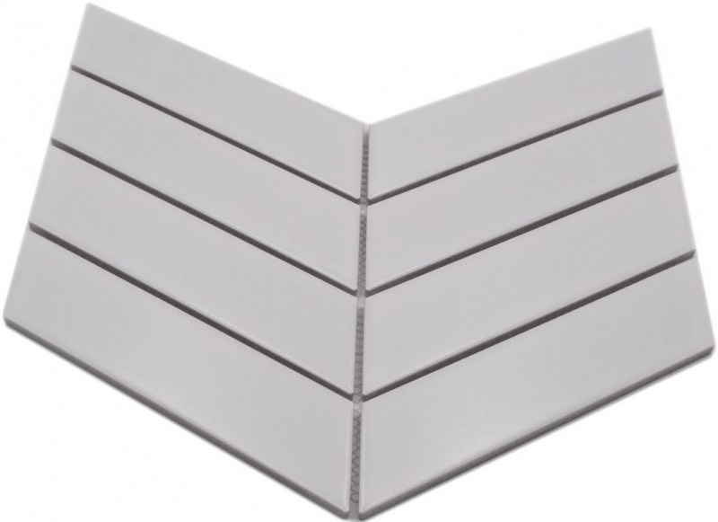 Muestra de mano mosaico azulejo cerámica mosaico espiga uni blanco mate cocina pared ducha MOS24-CHEV01_m