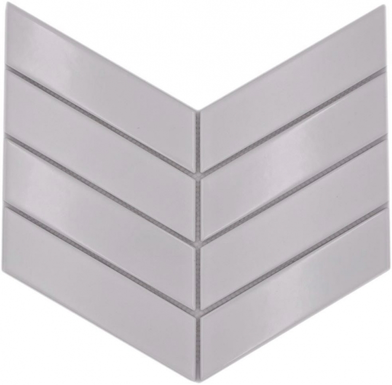 Mosaico de azulejos de cerámica mosaico de espiga mezcla blanco brillante mate azulejo backsplash baño MOS24-CHEV11_f