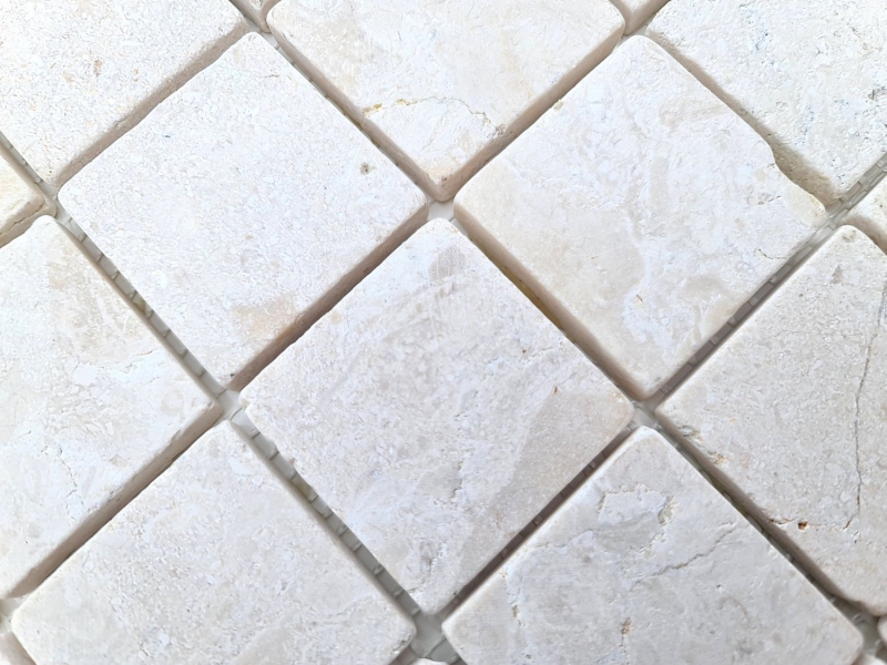 Mosaico de mármol mosaico blanco crema cocina ducha suelo - MOS40-T48W