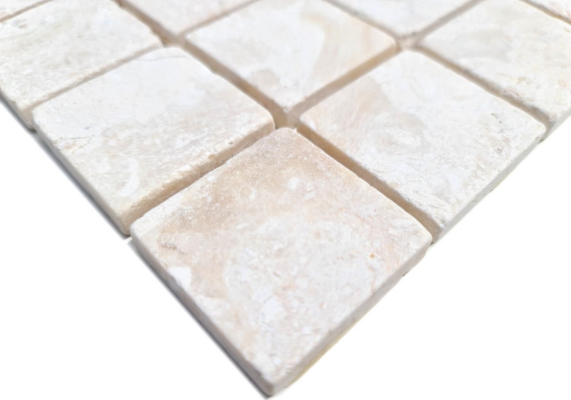 Mosaico de mármol mosaico blanco crema cocina ducha suelo - MOS40-T48W