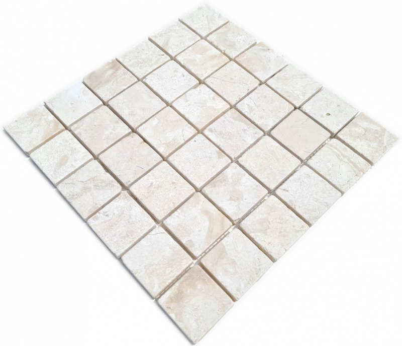 Mosaico de mármol mosaico blanco crema cocina ducha suelo - MOS40-T48W