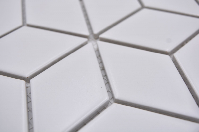Cubo mosaico azulejo de cerámica mosaico vintage retro 3D uni blanco mate azulejo backsplash cocina - MOS13-POV4