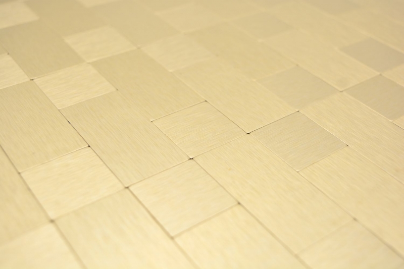 Mosaico mosaico autoadhesivo combi metal oro cocina baño MOS200-4G87