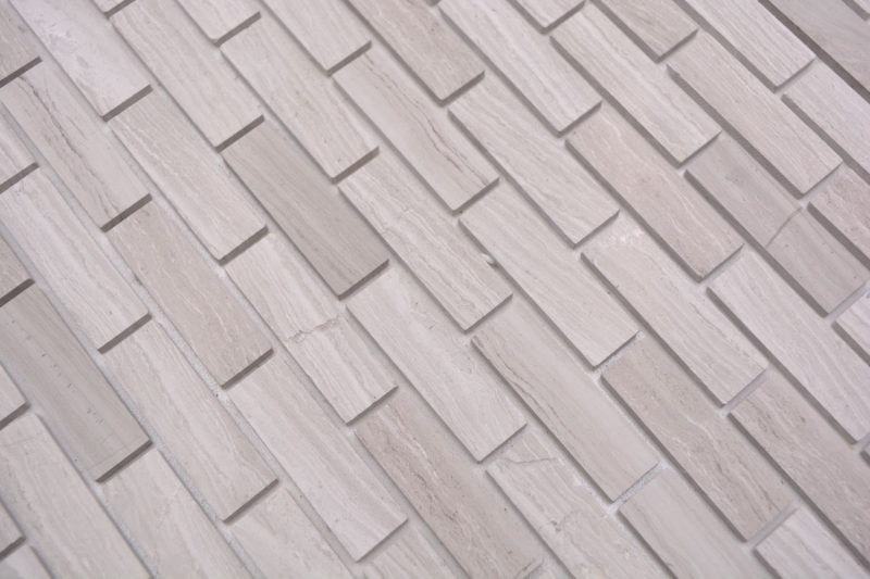 Mosaico de azulejos Mosaico autoadhesivo compuesto piedra natural blanco madera gris cocina MOS200-4M72