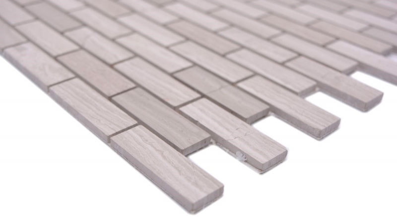 Mosaico de azulejos Mosaico autoadhesivo compuesto piedra natural blanco madera gris cocina MOS200-4M72