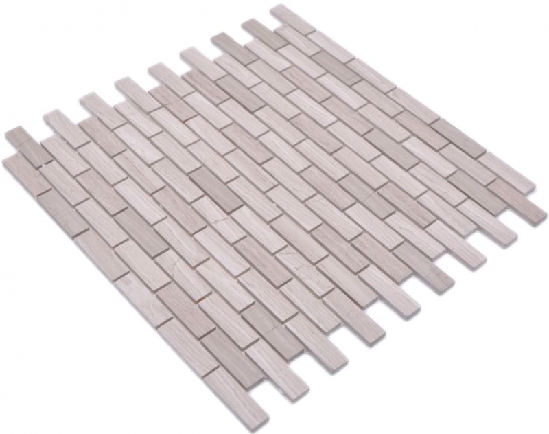 Mosaico de azulejos Mosaico autoadhesivo compuesto piedra natural blanco madera gris cocina MOS200-4M72