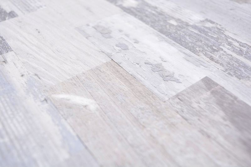 Mosaico mosaico autoadhesivo aluminio aspecto madera shabby chic gris Subway MOS200-4S49