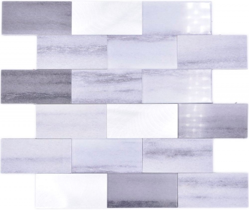 Mosaico de azulejos Mosaicos autoadhesivos Vinilo cemento look mix gris Subway cocina MOS200-5S59