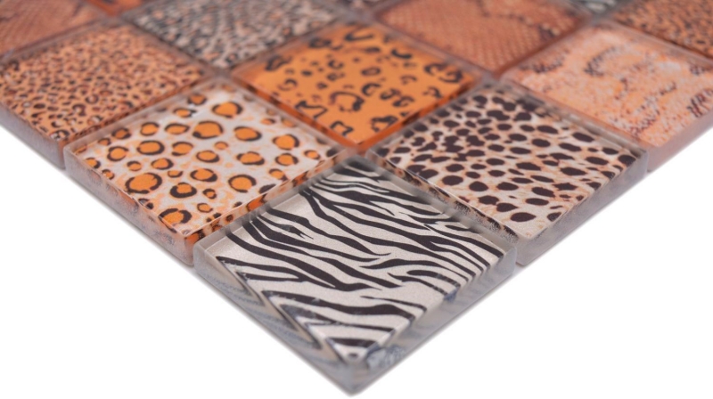 Mosaico mosaico de vidrio safari beige marrón azulejo espejo pared MOS78-W58