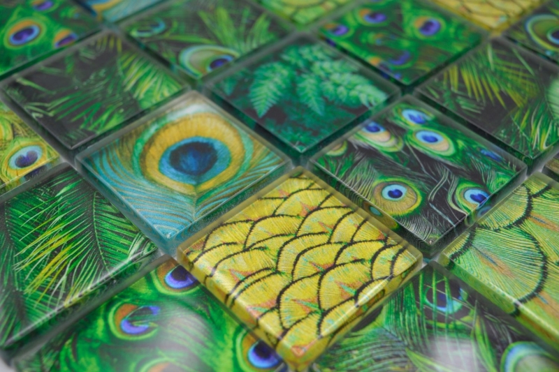 Mosaico mosaico de vidrio pavo real kiwi amarillo verde cocina splashback baño MOS78-W88