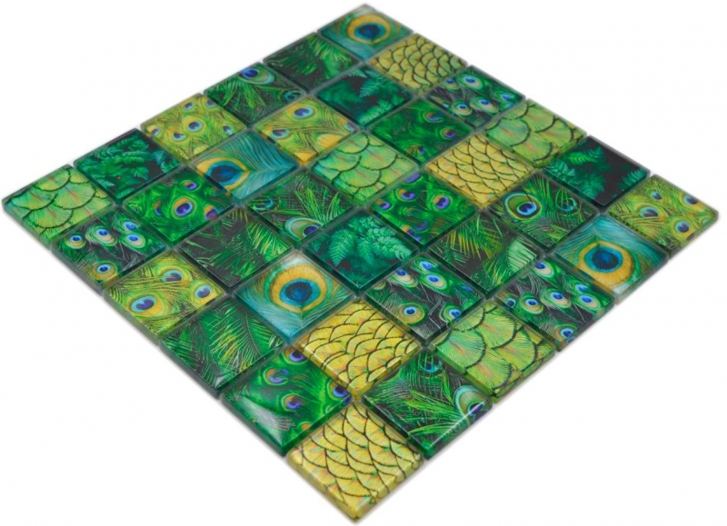 Mosaico mosaico de vidrio pavo real kiwi amarillo verde cocina splashback baño MOS78-W88