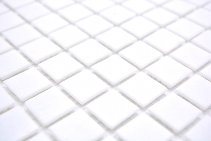 Mosaicos Mosaico de vidrio Classic Uni glass plain white paper-bonded Mosaico de piscina Mosaico de piscina MOS200-A01_f