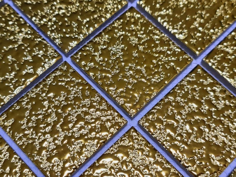 Mosaico azulejo cerámica mosaico Medio uni oro martillado baño cocina pared MOS16-0707_f
