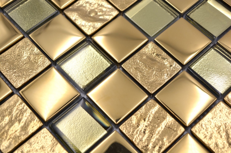 Mosaico mosaico de vidrio combi EP oro cocina splashback baño MOS88-XCG03_f