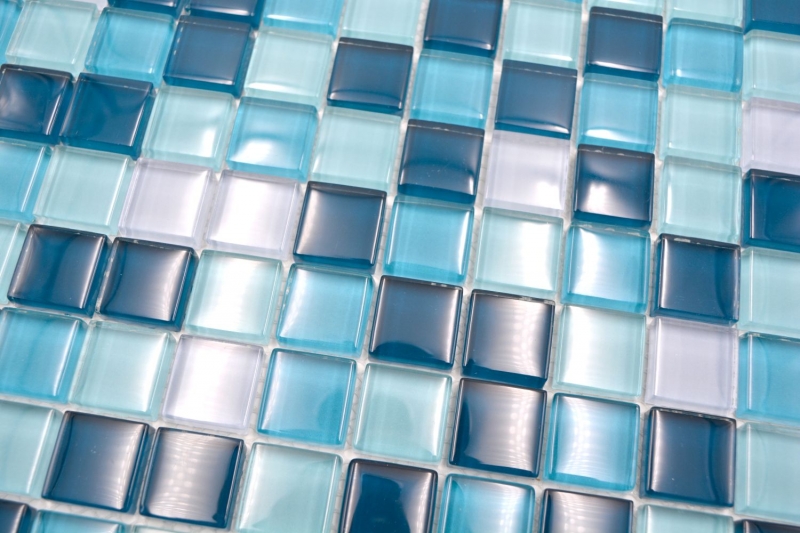 Azulejo de mosaico de vidrio mosaico mezcla azul petróleo cocina baño backsplash MOS88-XCE95_f