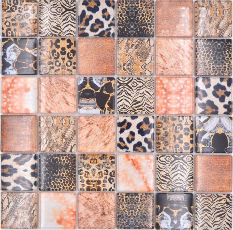 Mosaico azulejos mosaico de vidrio Forest marrón baño cocina splashback MOS78-W68_f