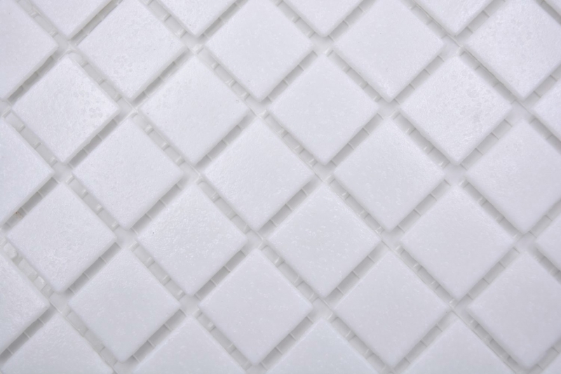 Muestra de mano mosaico azulejo mosaico de vidrio Classic Uni vidrio uni blanco papel-bonded piscina mosaico de la piscina MOS200-A01_m