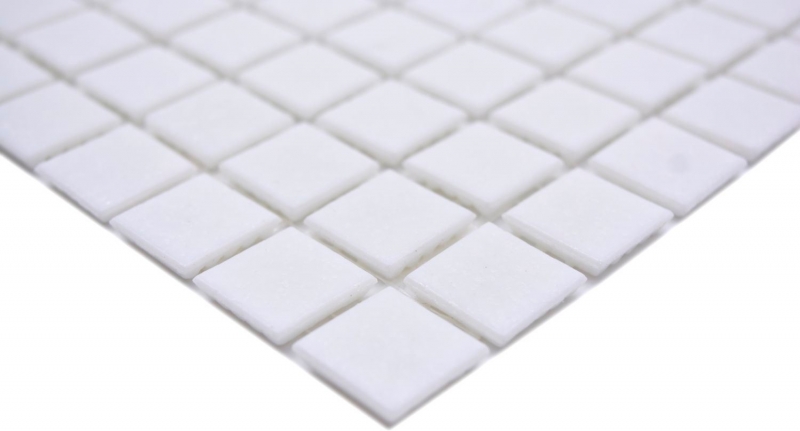 Muestra de mano mosaico azulejo mosaico de vidrio Classic Uni vidrio uni blanco papel-bonded piscina mosaico de la piscina MOS200-A01_m