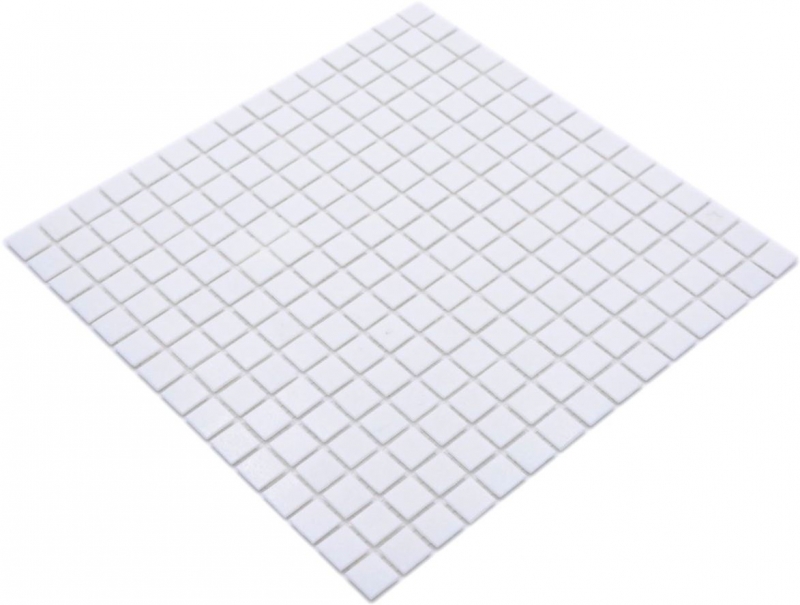 Muestra de mano mosaico azulejo mosaico de vidrio Classic Uni vidrio uni blanco papel-bonded piscina mosaico de la piscina MOS200-A01_m