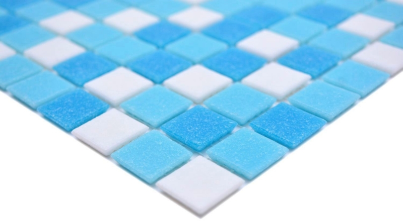 Muestra de mano mosaico azulejo mosaico de vidrio Classic Mix mezcla de vidrio blanco azul papel aglomerado piscina mosaico de piscina MOS210-323P_m