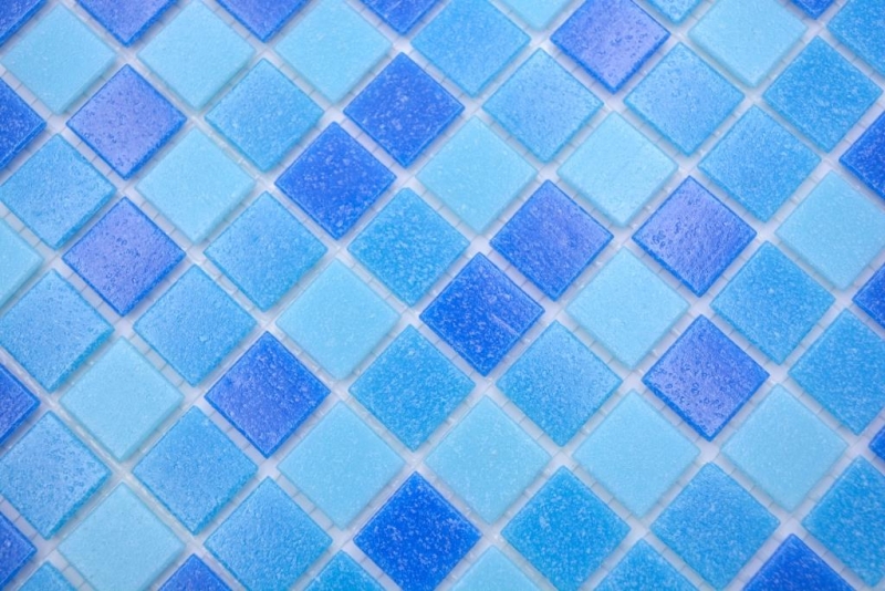 Muestra de mano mosaico azulejo mosaico de vidrio Classic Mix mezcla de vidrio azul turquesa mosaico de piscina con aglomerante de papel mosaico de piscina MOS210-PA327_m