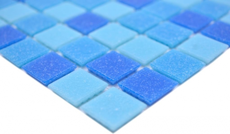 Muestra de mano mosaico azulejo mosaico de vidrio Classic Mix mezcla de vidrio azul turquesa mosaico de piscina con aglomerante de papel mosaico de piscina MOS210-PA327_m