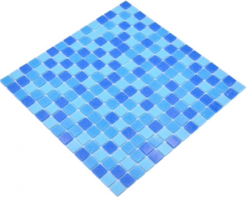 Muestra de mano mosaico azulejo mosaico de vidrio Classic Mix mezcla de vidrio azul turquesa mosaico de piscina con aglomerante de papel mosaico de piscina MOS210-PA327_m