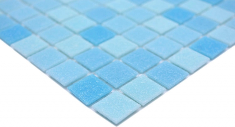 Muestra de mano mosaico azulejo mosaico de vidrio Classic Mix mezcla de vidrio azul claro 4F pegado con papel mosaico de piscina mosaico de piscina MOS210-PA331_m