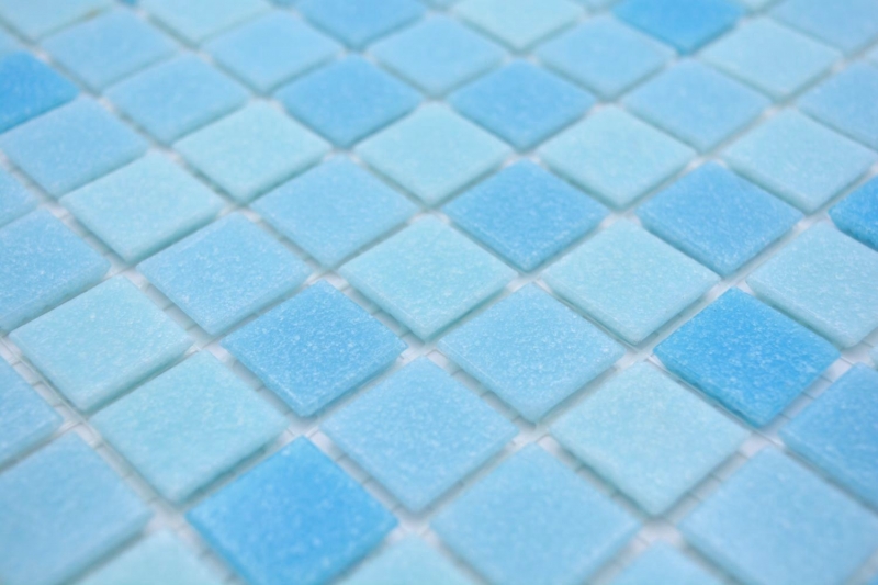 Muestra de mano mosaico azulejo mosaico de vidrio Classic Mix mezcla de vidrio azul claro 4F pegado con papel mosaico de piscina mosaico de piscina MOS210-PA331_m