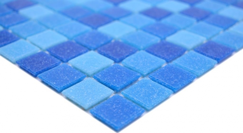 Muestra de mano mosaico azulejo mosaico de vidrio Classic Mix mezcla de vidrio azul 4F aglomerado con papel mosaico de piscina mosaico de piscina MOS210-PA335_m