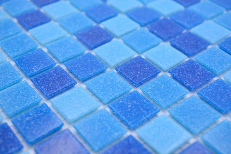 Muestra de mano mosaico azulejo mosaico de vidrio Classic Mix mezcla de vidrio azul 4F aglomerado con papel mosaico de piscina mosaico de piscina MOS210-PA335_m