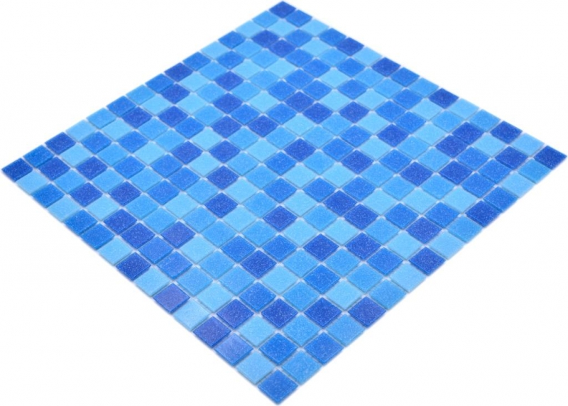 Muestra de mano mosaico azulejo mosaico de vidrio Classic Mix mezcla de vidrio azul 4F aglomerado con papel mosaico de piscina mosaico de piscina MOS210-PA335_m