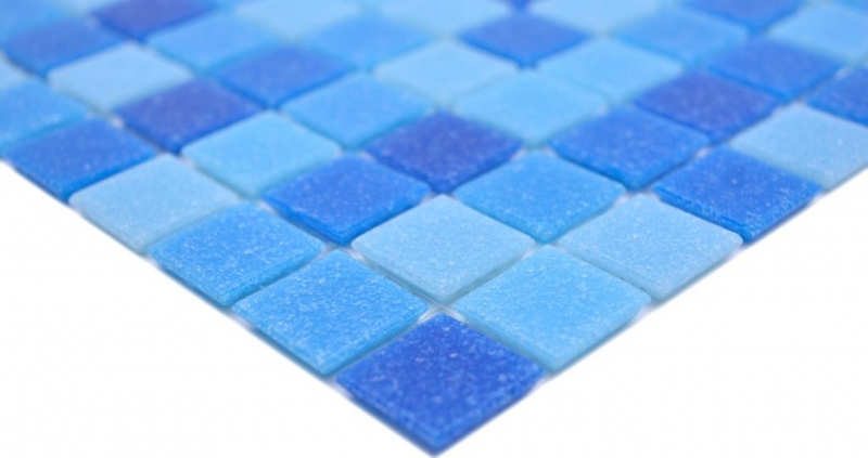 Muestra de mano mosaico azulejo mosaico de vidrio Classic Mix vidrio azul 5F papel aglomerado piscina mosaico piscina mosaico MOS210-PA339_m