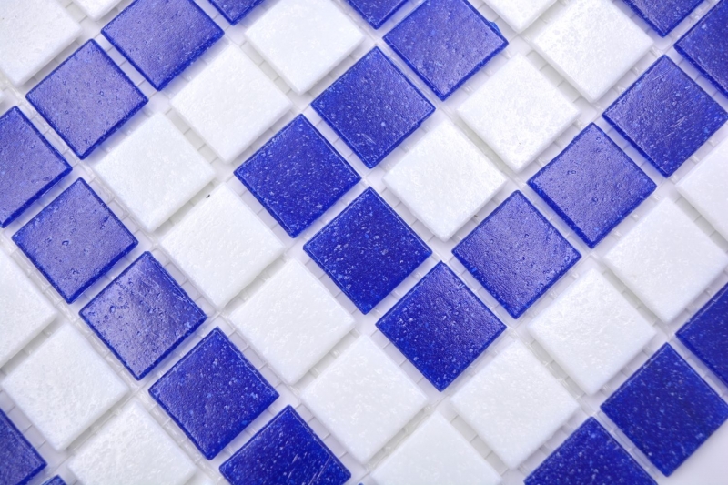 Muestra de mano mosaico azulejo frontera vidrio blanco azul oscuro papel pegado piscina mosaico piscina mosaico MOSMB-BO16P_m