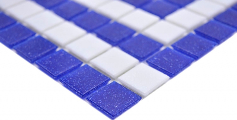Muestra de mano mosaico azulejo frontera vidrio blanco azul oscuro papel pegado piscina mosaico piscina mosaico MOSMB-BO16P_m