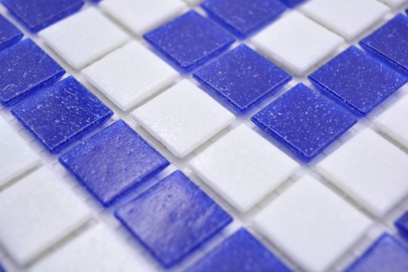 Muestra de mano mosaico azulejo frontera vidrio blanco azul oscuro papel pegado piscina mosaico piscina mosaico MOSMB-BO16P_m