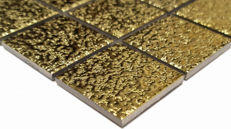Muestra de mano mosaico azulejo cerámica mosaico Medio uni oro martillado baño cocina pared MOS16-0707_m