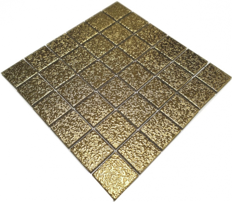 Muestra de mano mosaico azulejo cerámica mosaico Medio uni oro martillado baño cocina pared MOS16-0707_m