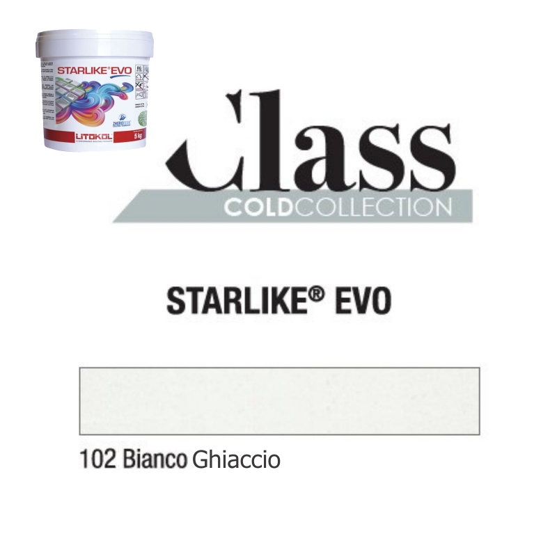 Litokol STARLIKE EVO 102 BIANCO GHIACCIO blanco roto I Junta adhesiva de resina epoxi Cubo de 5 kg