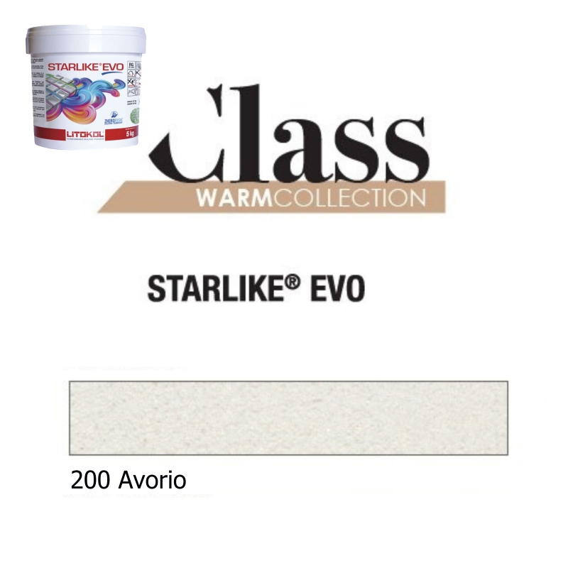 Litokol STARLIKE EVO 200 AVORIO blanco viejo II Junta adhesiva de resina epoxi Cubo de 5 kg
