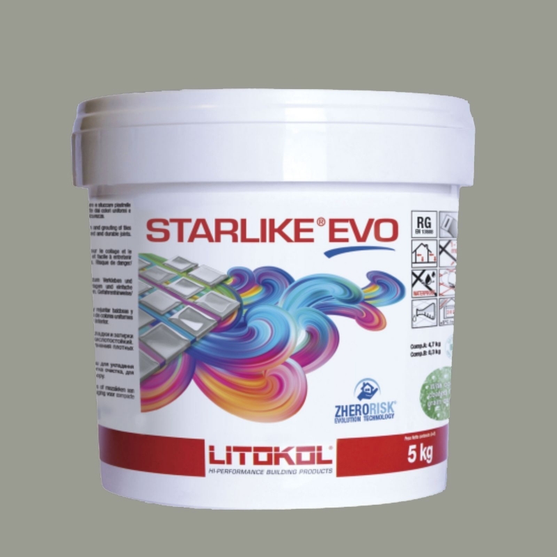 Litokol STARLIKE EVO 215 TORTORA barro Mortero de rejuntado adhesivo de resina epoxi Cubo de 5 kg