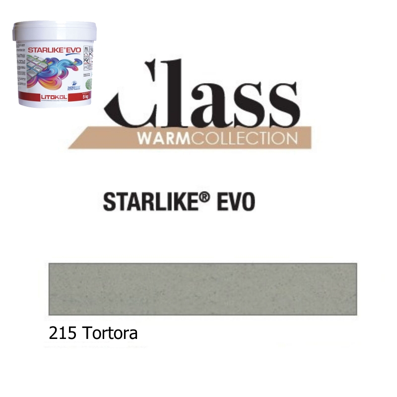 Litokol STARLIKE EVO 215 TORTORA barro Mortero de rejuntado adhesivo de resina epoxi Cubo de 5 kg