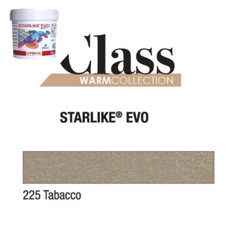 Litokol STARLIKE EVO 225 TABACCO marrón resina epoxi adhesiva junta 5kg cubo