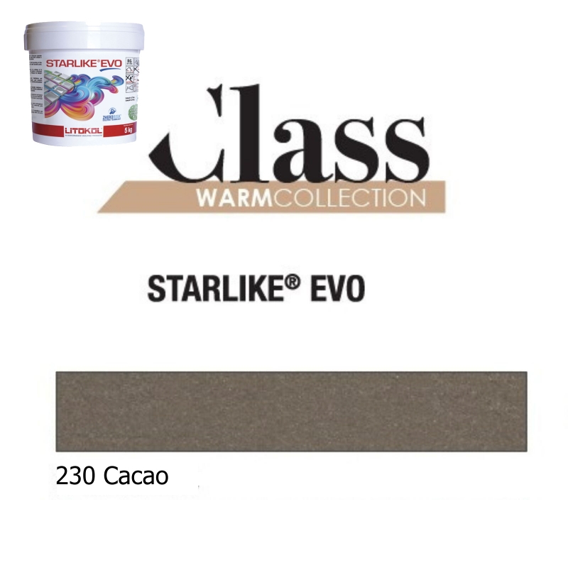 Litokol STARLIKE EVO 230 CACAO marrón oscuro resina epoxi adhesiva junta 5kg cubo